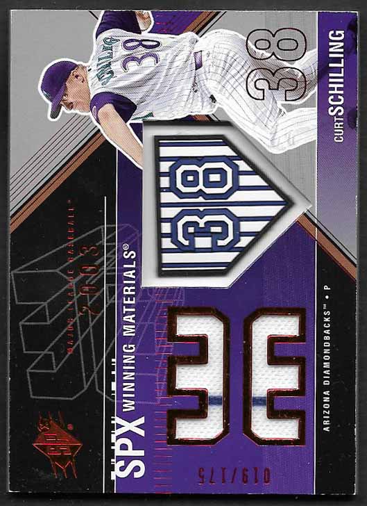Schilling, Curt 2003 SPX winning materials 19/175 #wmcs2  DIAMONDBACKS RED SOX ORIOLES