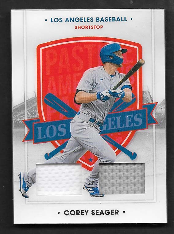 Seager, Corey 2021 Panini Chronicles pastime dual jersey #85  RANGERS DODGERS