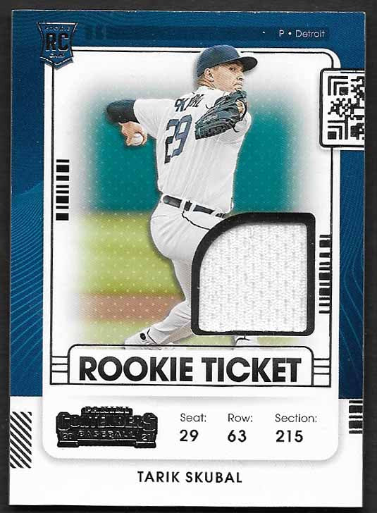 Skubal, Tarik 2021 Panini Contenders Rookie Ticket patch #rtjts  ROOKIE TIGERS