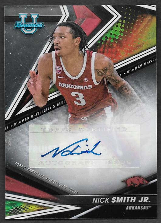 Smith, Nick Jr.  2023 Bowman autograph  #boans  ROOKIE RAZORBACKS HORNETS