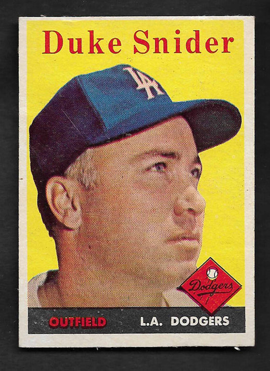 Snider, Duke 1958 Topps HOF #rough back low