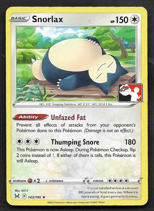 Snorlax prize pack stamped #143