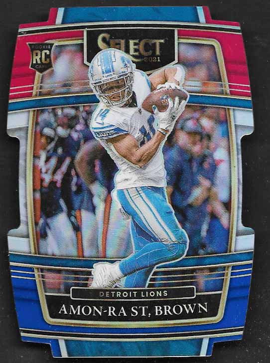 St. Brown, Amon-Ra 2021 Select red blue die cut #73  ROOKIE LIONS