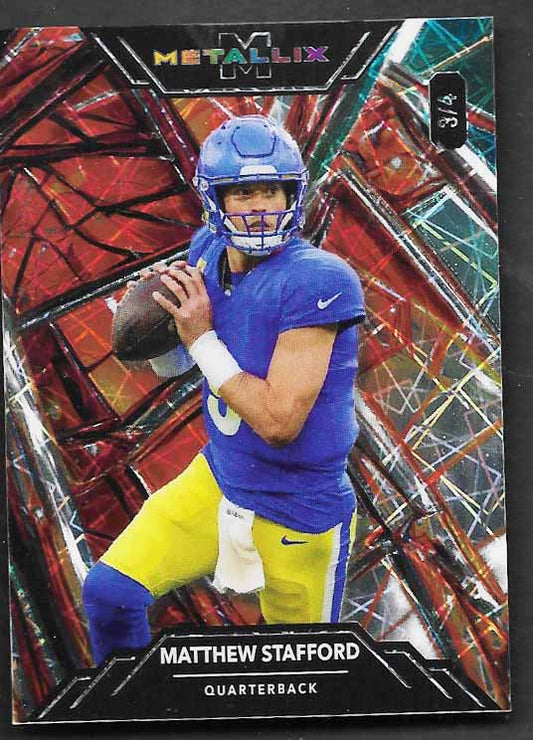 Stafford, Matthew 2025 Wild Card Metallix 3of4  RAMS LIONS