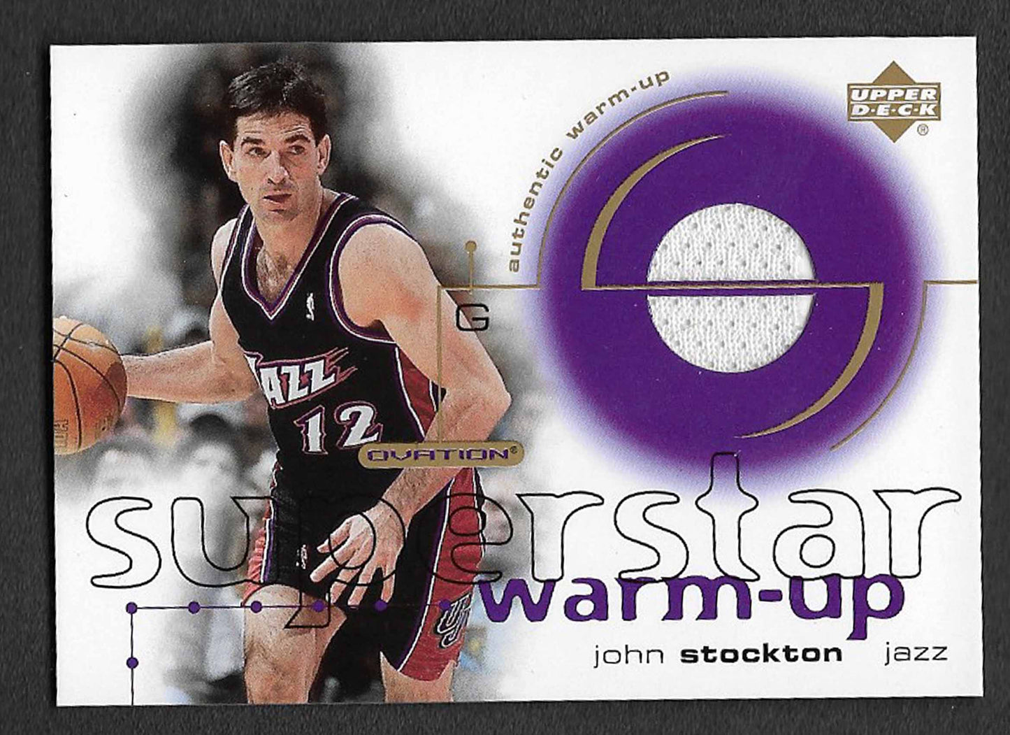 Stockton, John 2001 UD superstar warm up jersey #st