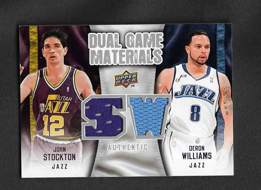 Stockton, John 2009 UD dual game materials williams #dgsw