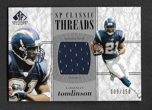 Tomlinson, Ladanian 2002 SP HOF classic threads jersey 9/350 #cclt