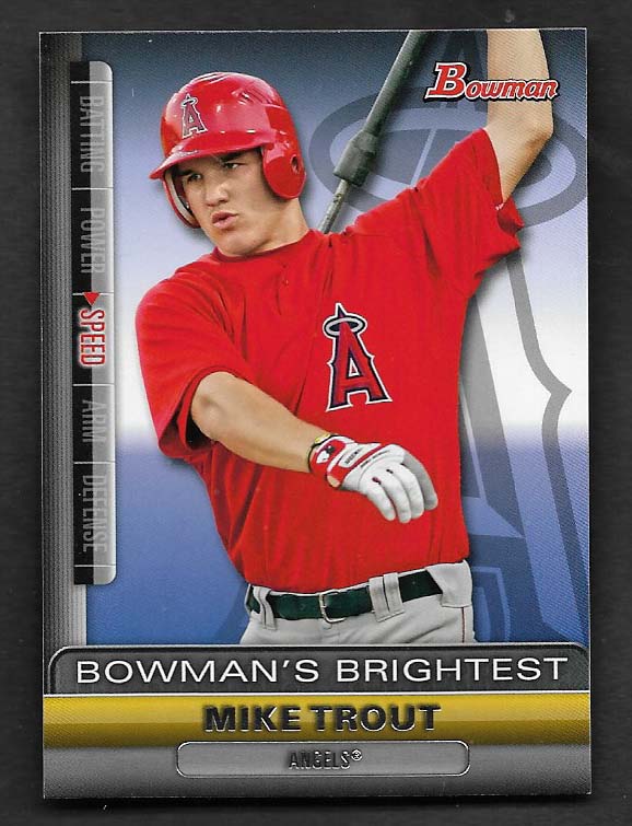 Trout, Mike 2011 Bowman brightest BBR6  ROOKIE ANGELS