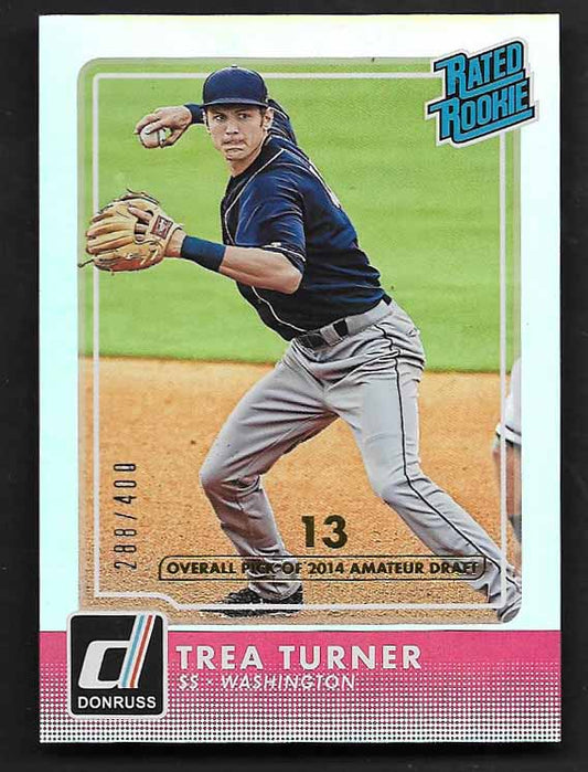 Turner, Trae 2016 Donruss rated rookie stat line 288/400  ROOKIE NATIONALS DODGERS