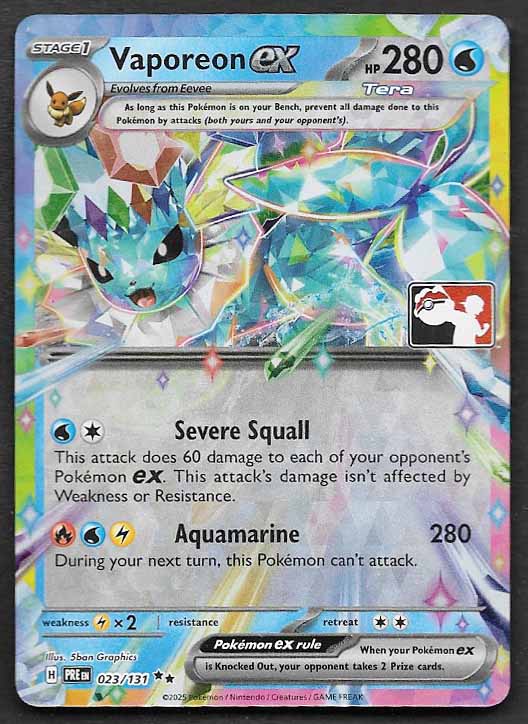 Vaporeon ex prize pack stamped 23/131
