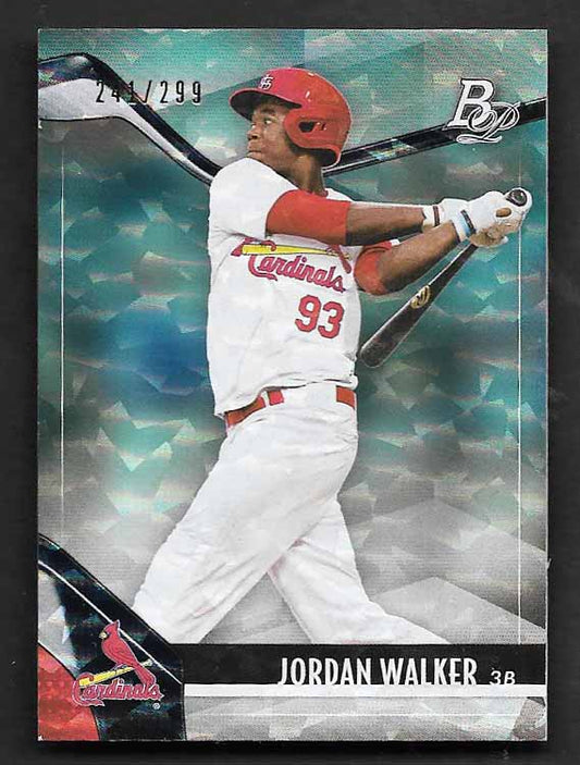 Walker, Jordan 2021 Bowman Platinum foilboard 241/299 #top34  ROOKIE CARDINALS