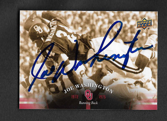 Washington, Joe 2011 UD OU autograph TTM #27t