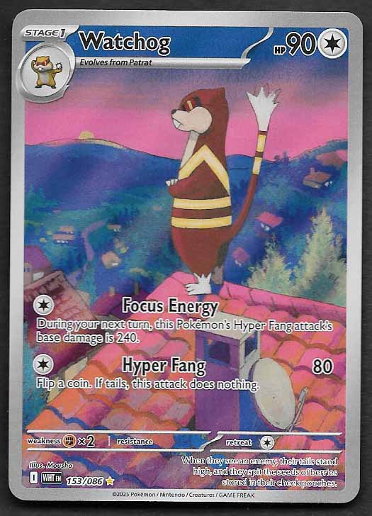 Watchog white flare illustration rare #153/086