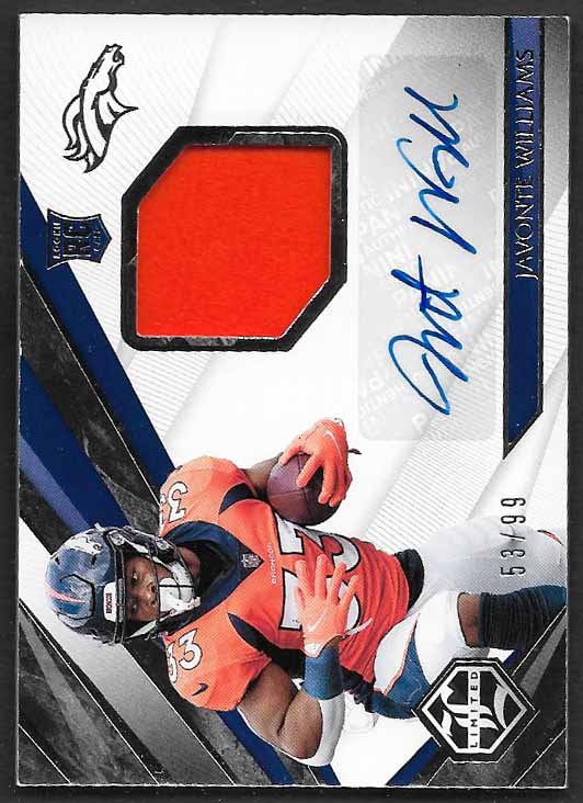 Williams, Javonte 2021 Panini Limited auto patch 53/99  #115  ROOKIE BRONCOS