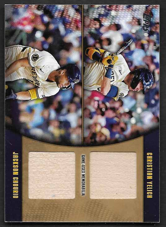 Yelich, Christian Chourio, Jackson 2025 Topps dual relics 6/50 #mlmdryec  BREWERS